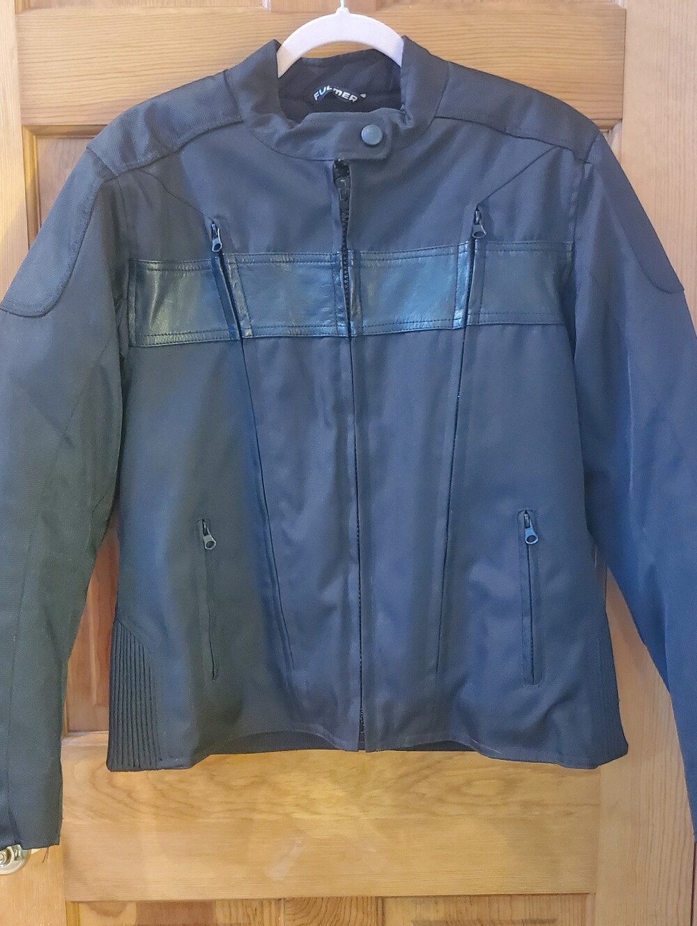 Fulmer Black Textile & Leather Accent Motorcycle Riding Jacket - Women's M